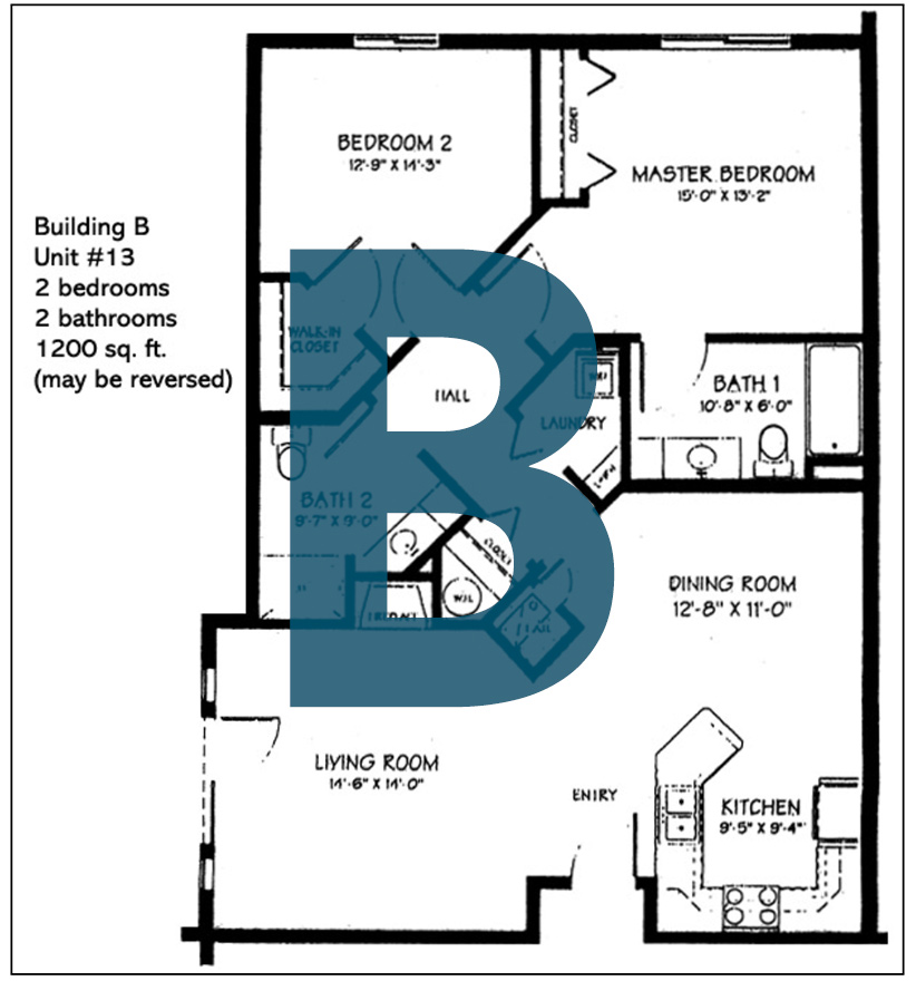 Spokane Valley Retirement Community Floor Plan Building B Unit 13