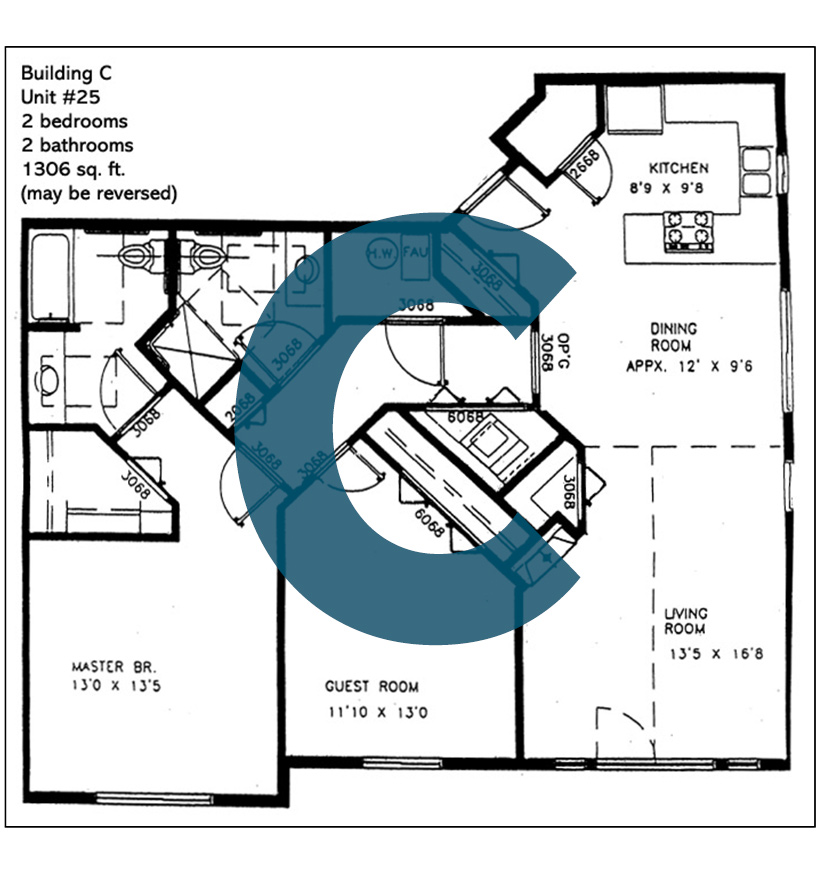 Spokane Valley Retirement Community Floor Plan Building C Unit 25
