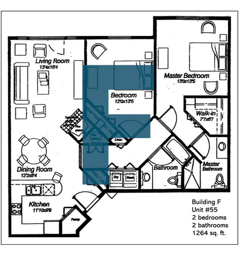 Spokane Valley Retirement Community Floor Plan Building F Unit 55